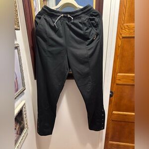 Asics Women's Black Joggers with Button Accents
